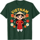 Vietnam Vietnamese Girl Traditional Dress Flowers T-Shirt - T-Shirt | Forest