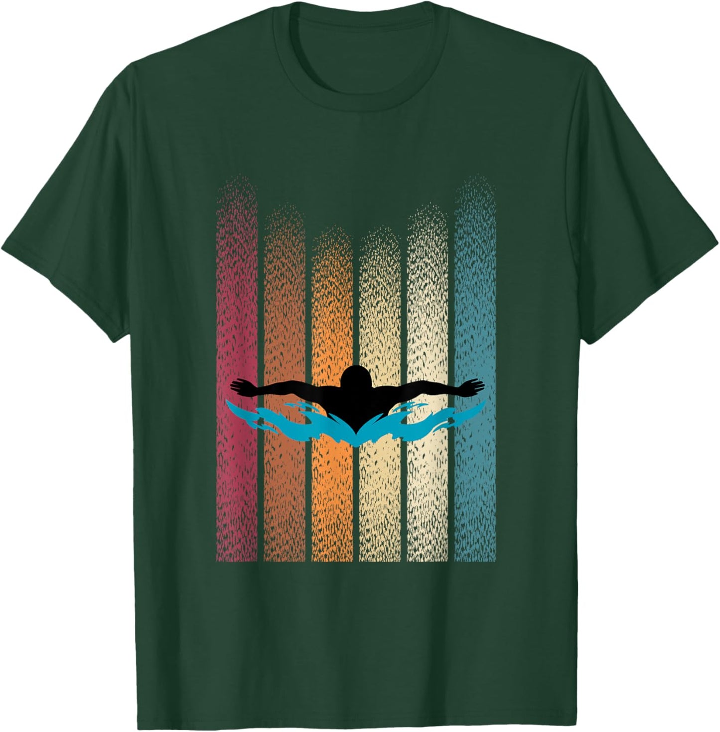 Swimming Retro Swimmer Competitive Swimmer Master Swimmer T-Shirt - T-Shirt | Forest