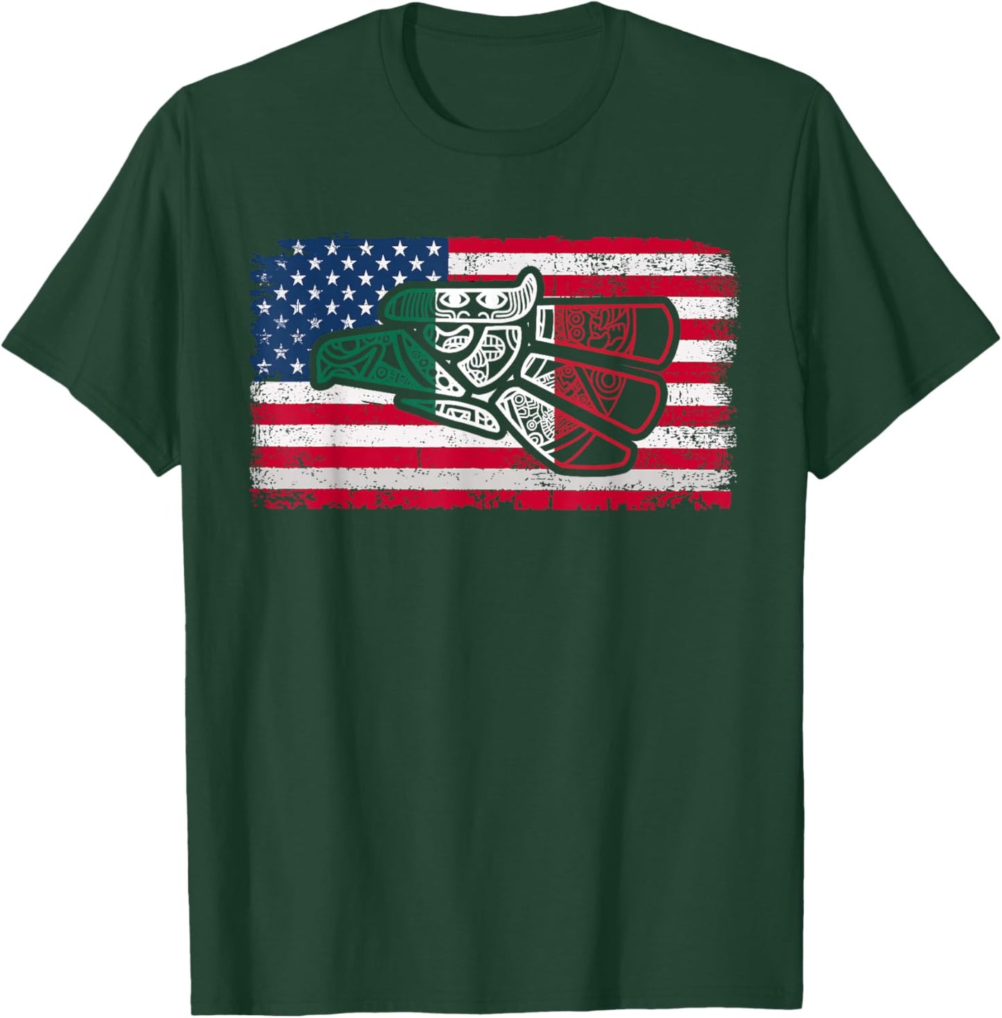 Mexico Vintage Mexican Flag Pride Hecho en Mexico Jersey USA T-Shirt - T-Shirt | Forest