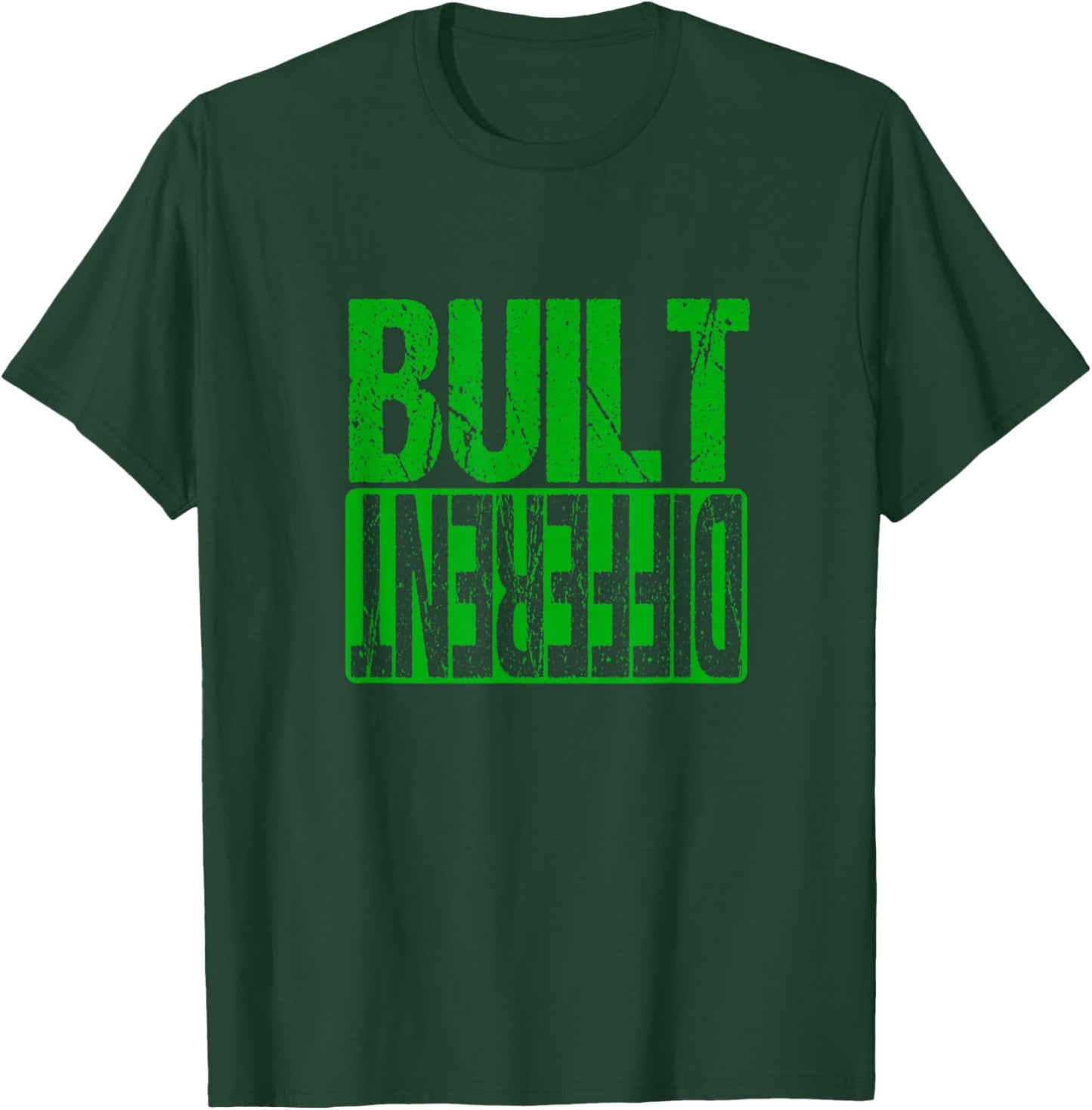 Green Built Different Green Color Graphic Kelly Green T-Shirt - T-Shirt | Forest