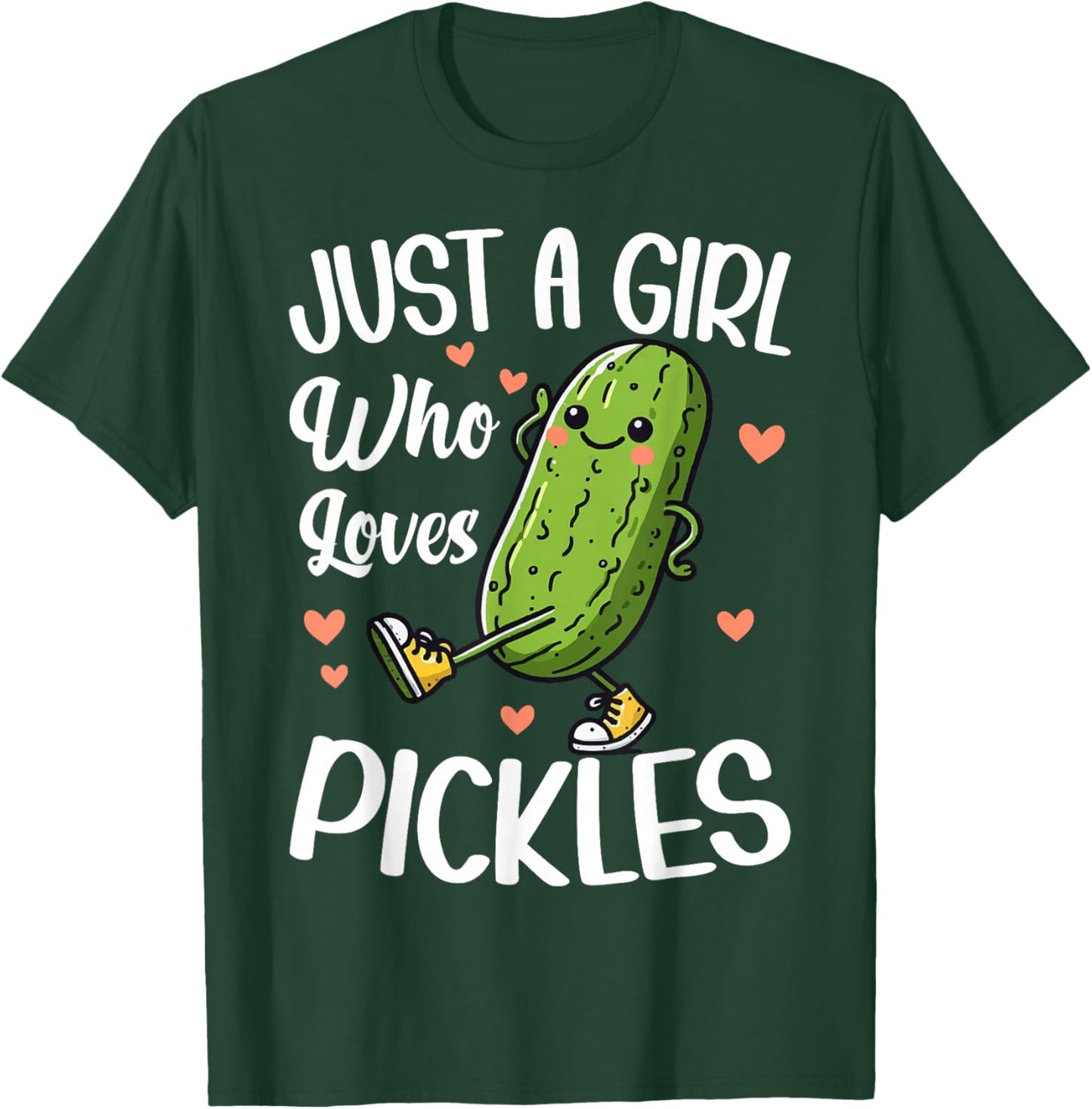 Just A Girl Who Loves Pickles Funny Pickle Lover Girls Women T-Shirt - T-Shirt | Forest