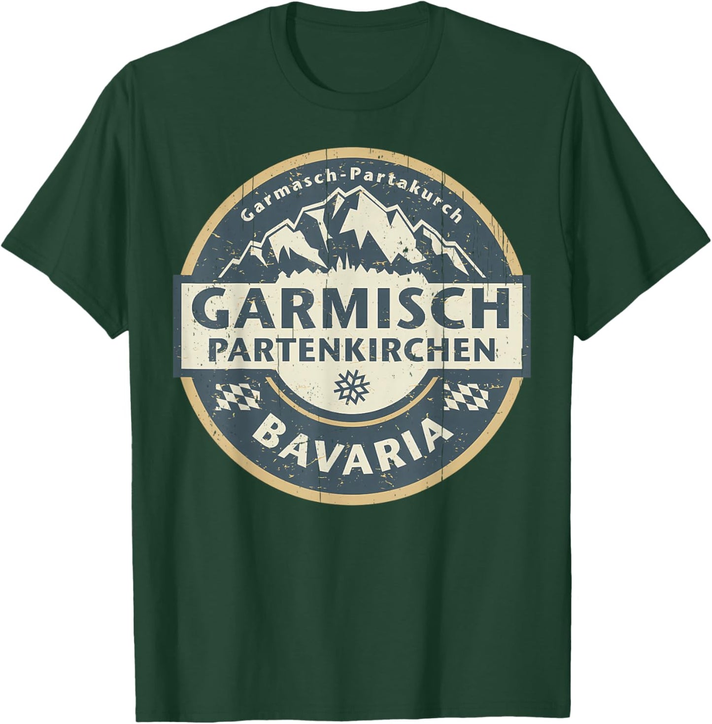 Vintage Garmisch-Partenkirchen, Bavaria, Germany Mountain T-Shirt - T-Shirt | Forest