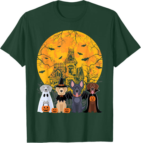 Cute Ghost Dogs Halloween Dog Lover Men Women Kids Costume T-Shirt - T-Shirt | Forest