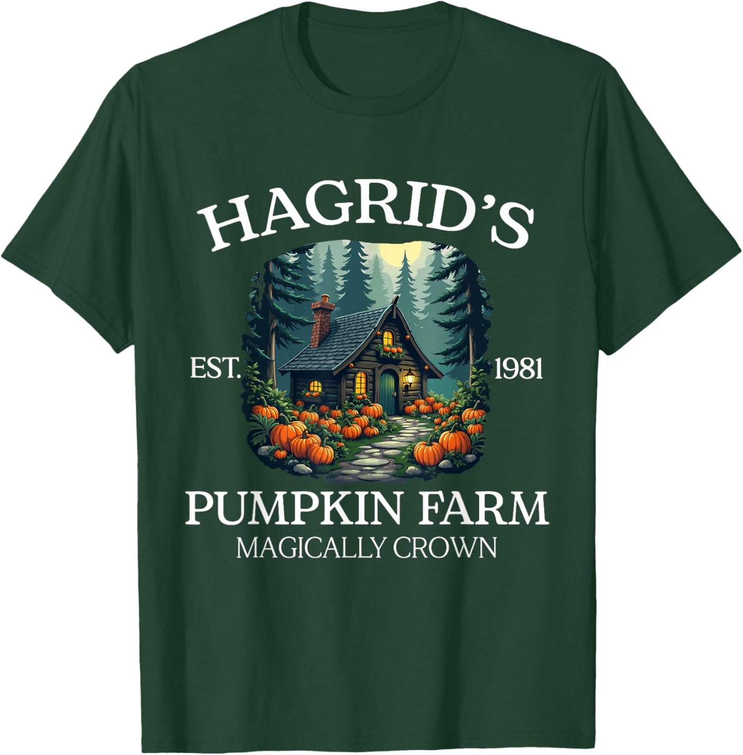 Hagrid's Pumpkin Farm - Magical Rustic Autumn Design T-Shirt - T-Shirt | Forest