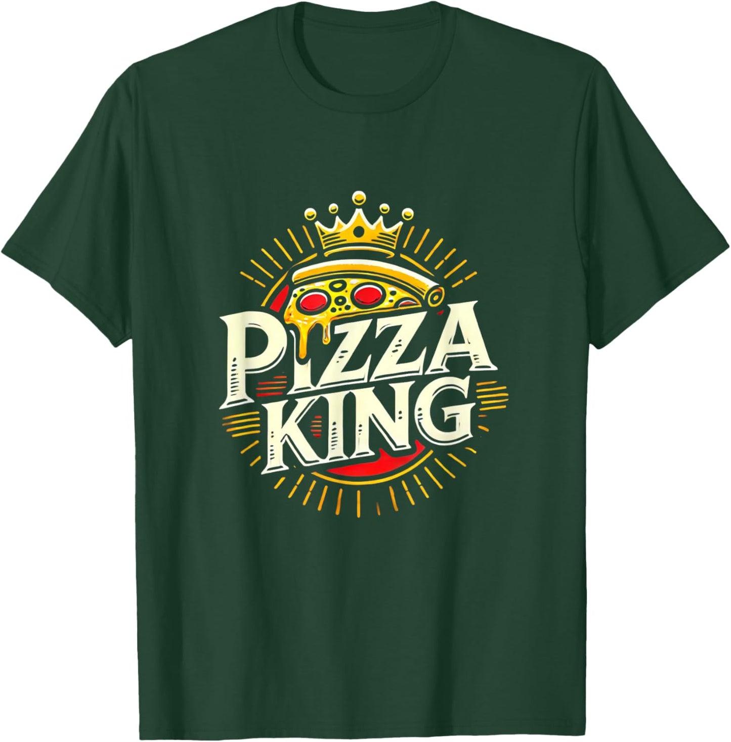Funny Pizza Lover Foodie Pizza Men Pun Pizza King T-Shirt - T-Shirt | Forest