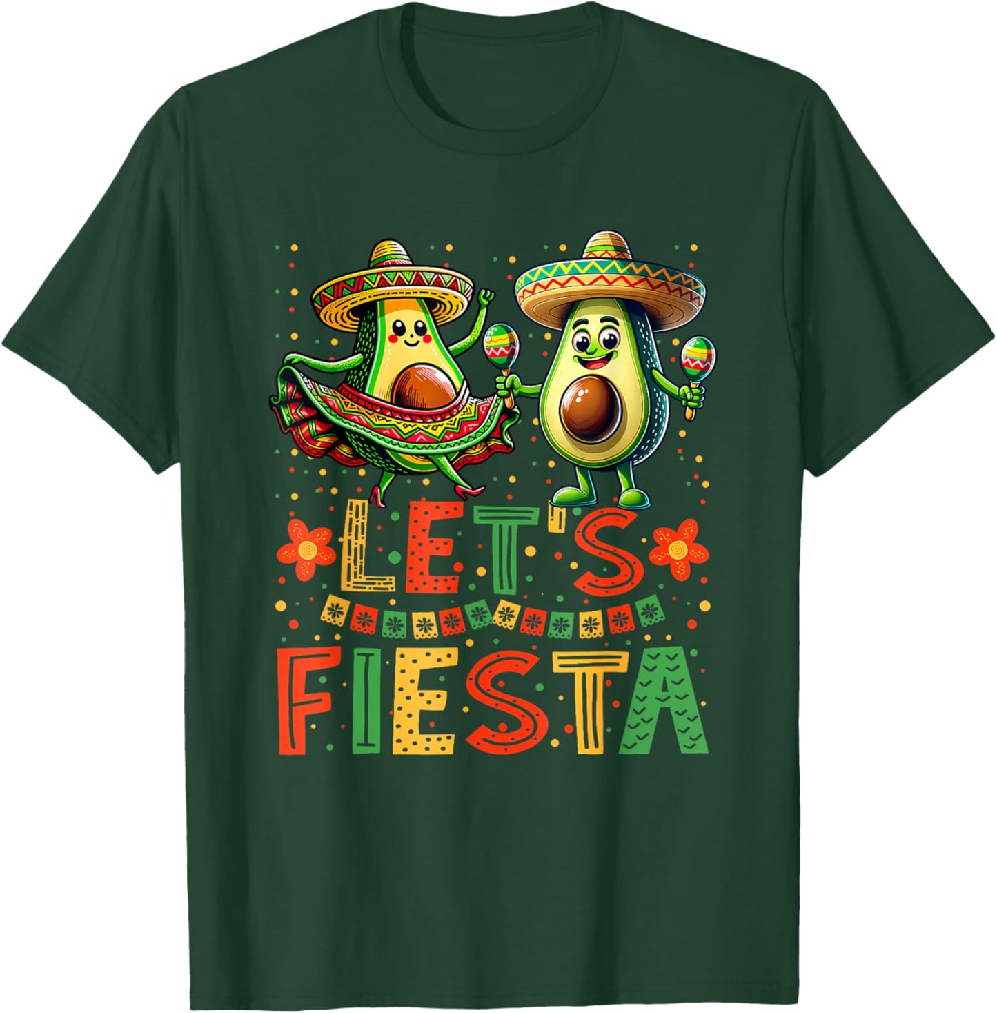 Lets Fiesta 5 Cinco De Mayo Men Boys Girls Mexican T-Shirt - T-Shirt | Forest