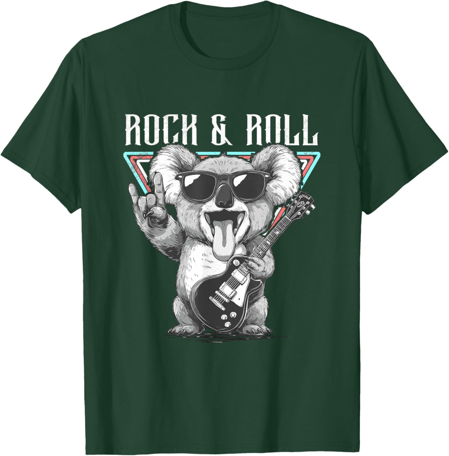 Rock & Roll Koala Guitare Cool Vibes T-Shirt - T-Shirt | Forest