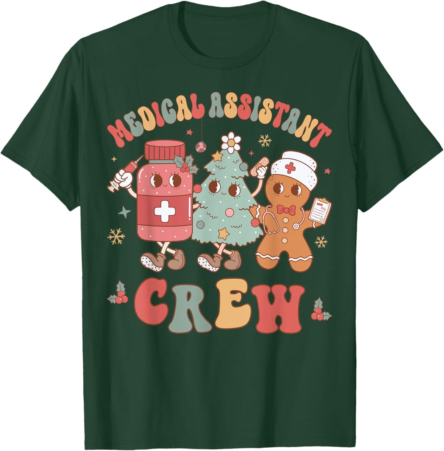 Medical Assistant Crew Christmas Nursing Assistant Group T-Shirt - T-Shirt | Forest