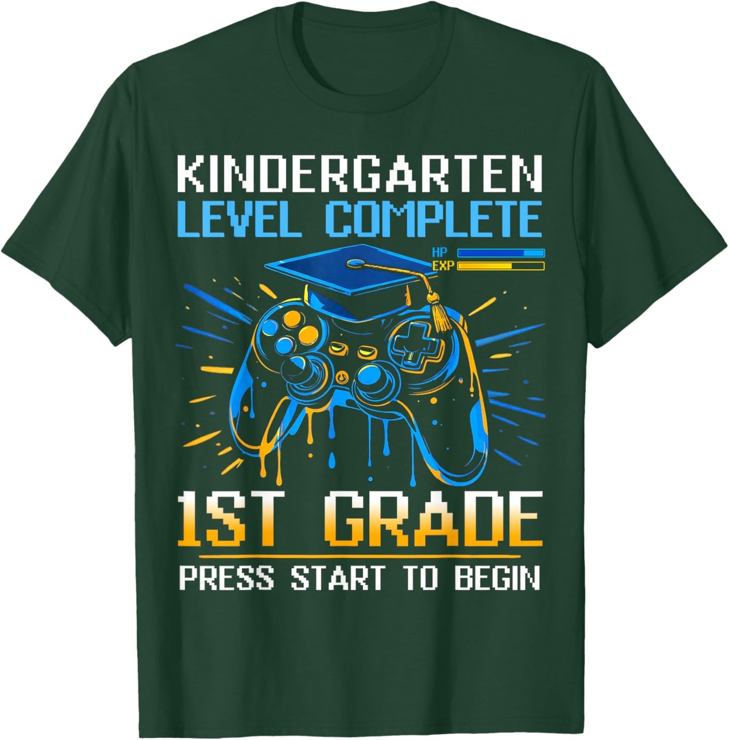 Kindergarten Graduation 1st Grade Unlocked Gamer Boys Kids T-Shirt - T-Shirt | Forest