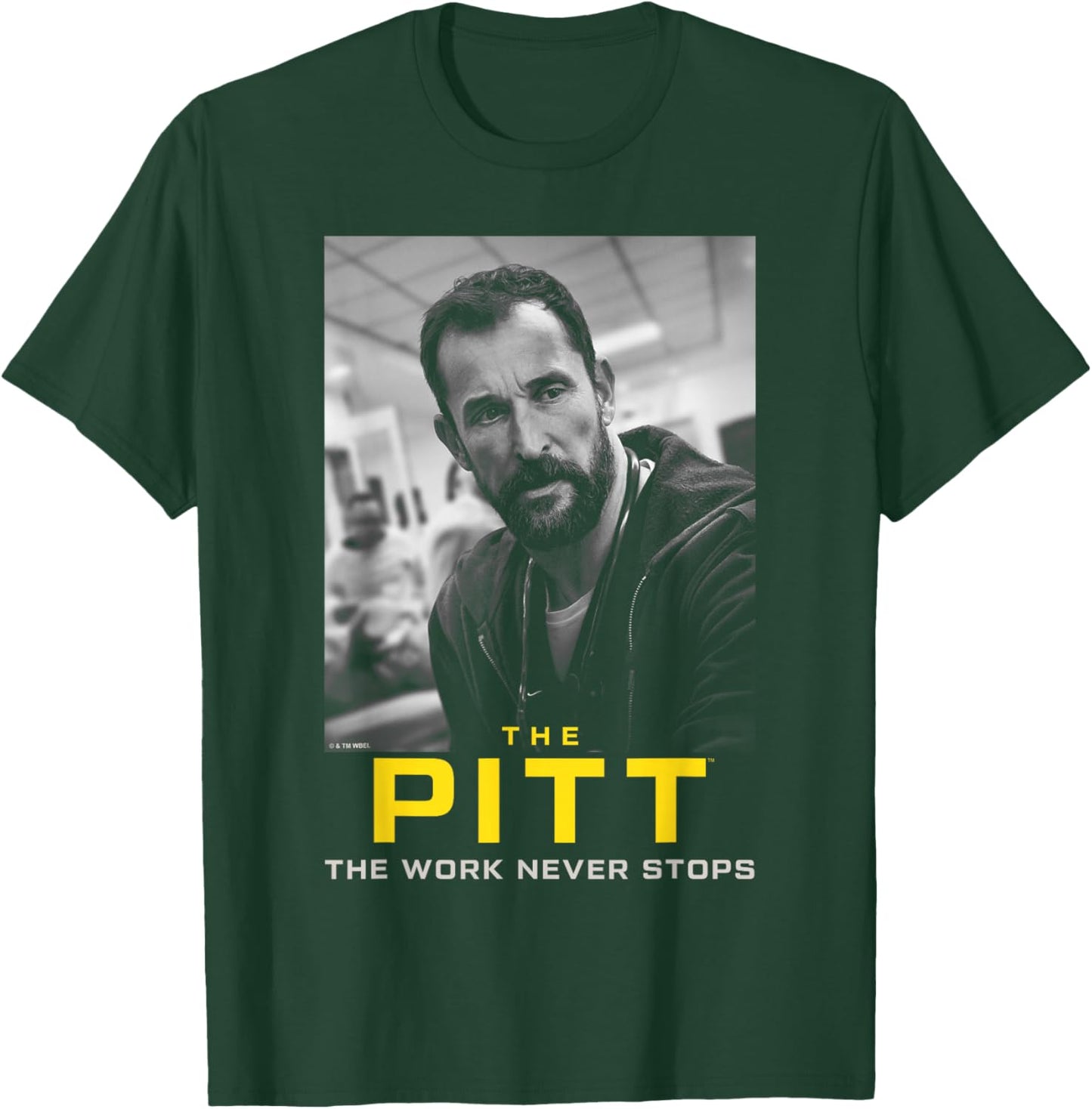 The Work Never Stops Dr Robby Black & White Poster T-Shirt - T-Shirt | Forest