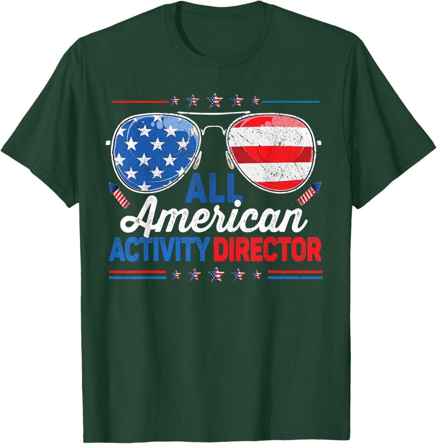 All American Activity Director 4th of July US Flag Boy Girl T-Shirt - T-Shirt | Forest