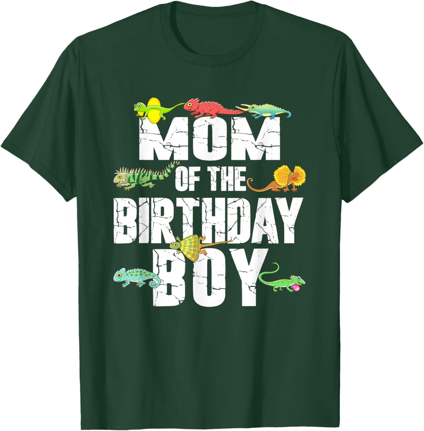 Mom of The Birthday Boy Reptiles Lizard Themed Party T-Shirt - T-Shirt | Forest