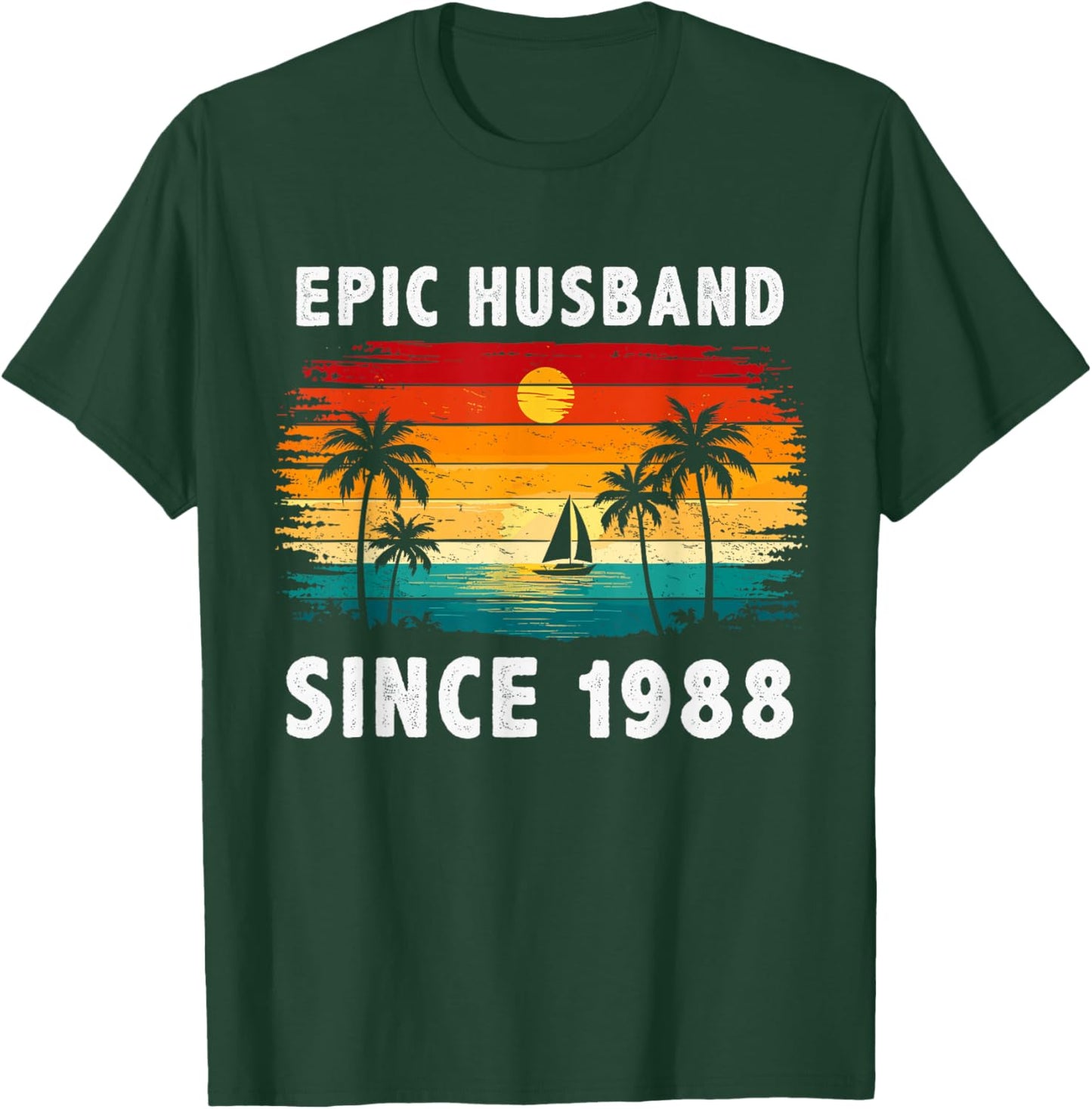 Vintage Epic Husband Since 1988 38th Wedding Anniversary T-Shirt - T-Shirt | Forest