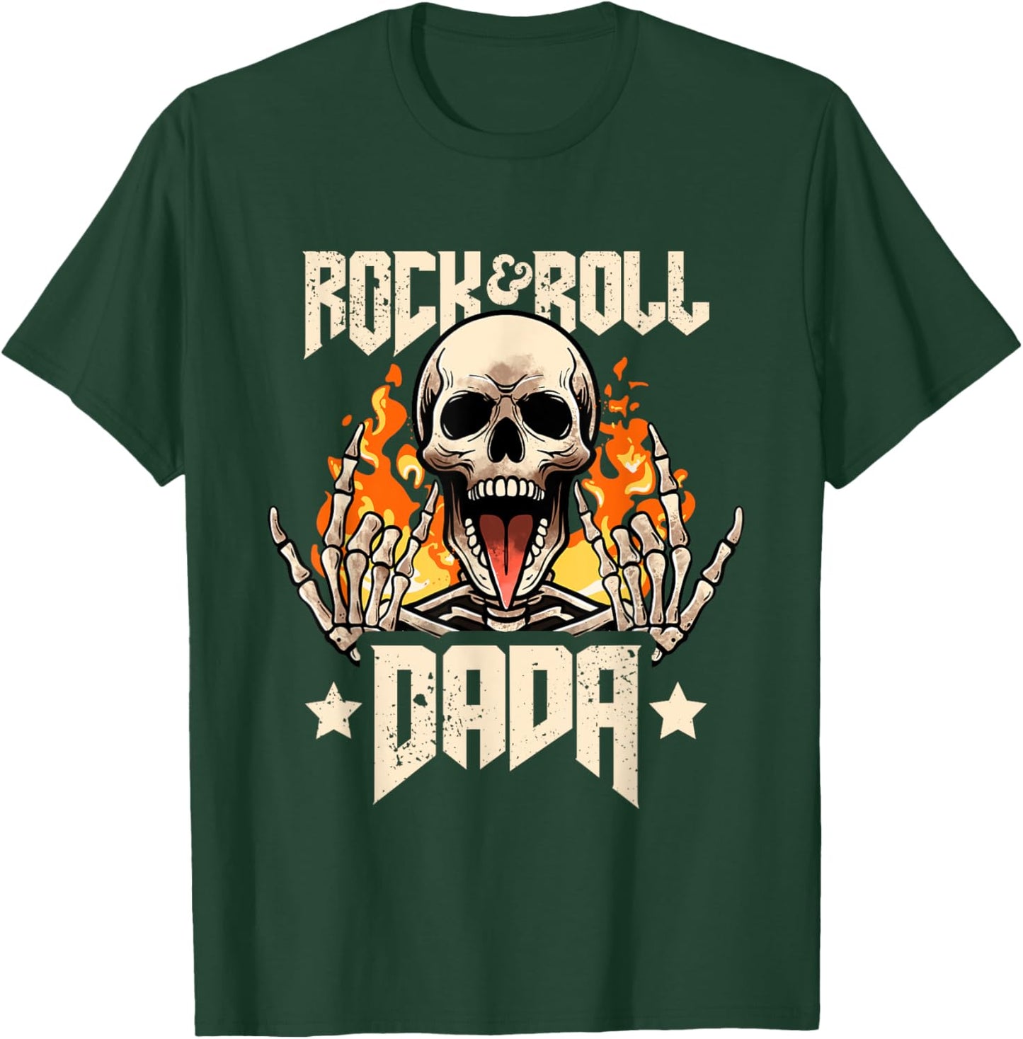Rock And Roll Dada Dad Vintage Retro Rock&Roll Rock Concert T-Shirt - T-Shirt | Forest