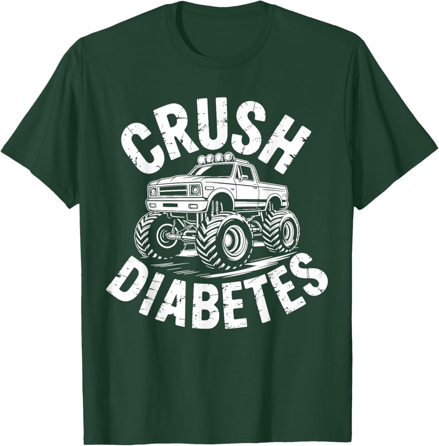 Crush Diabetes Awareness, T1d Type One Diabetes Awareness T-Shirt - T-Shirt | Forest