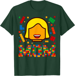Family Mom Master Builder Building Bricks Blocks Mothers Day T-Shirt - T-Shirt | Forest