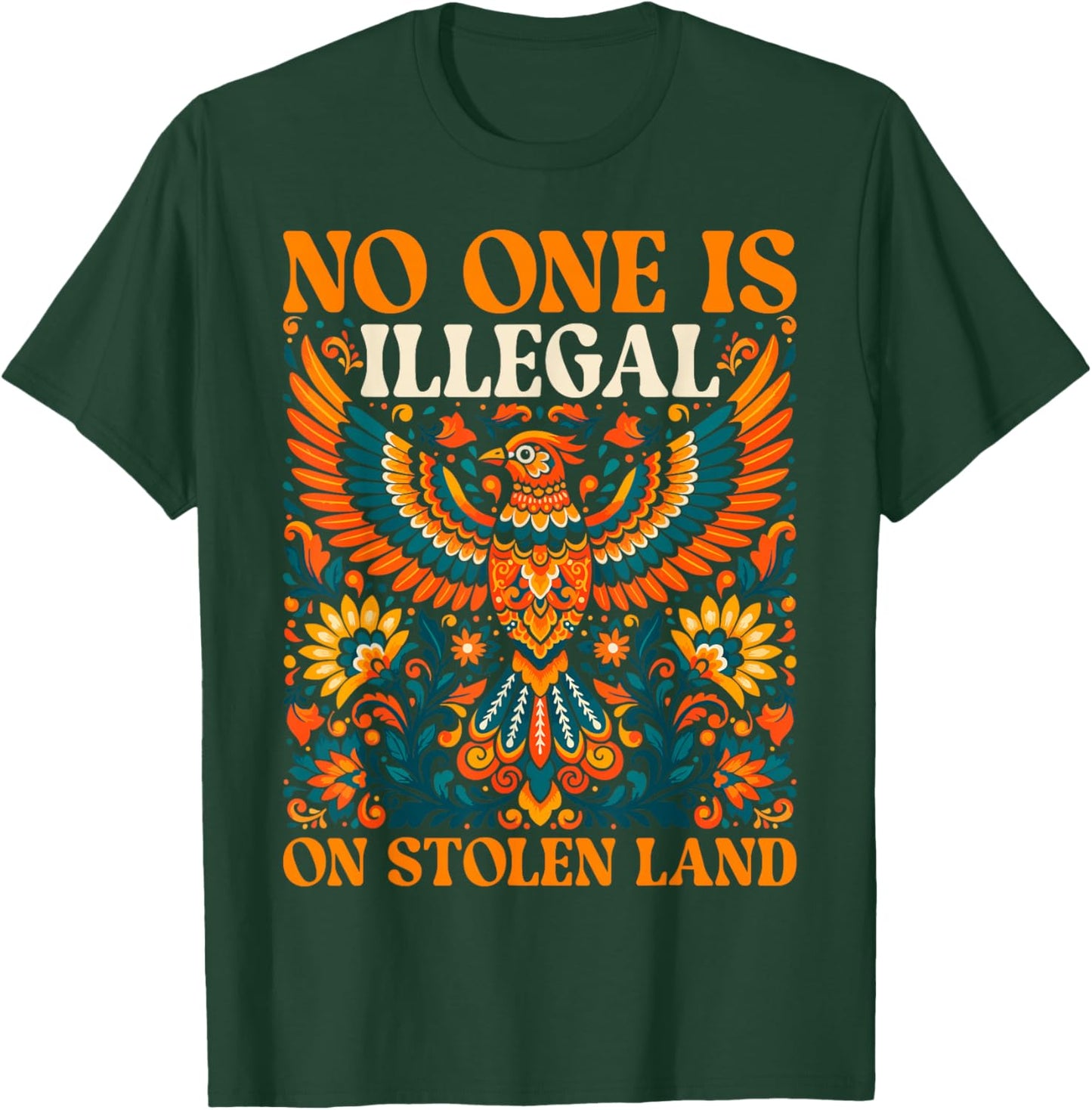 No One is Illegal On Stolen Land Native Americans Vintage T-Shirt - T-Shirt | Forest