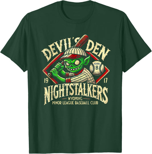 Halloween Devil's Den Nightstalkers Minor League Baseball T-Shirt - T-Shirt | Forest