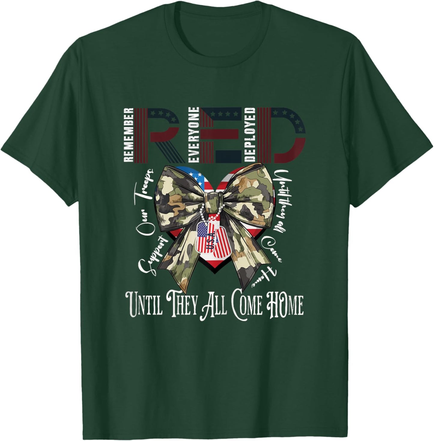Red Friday Remember Everyone Deployed Deployment Gifts T-Shirt - T-Shirt | Forest
