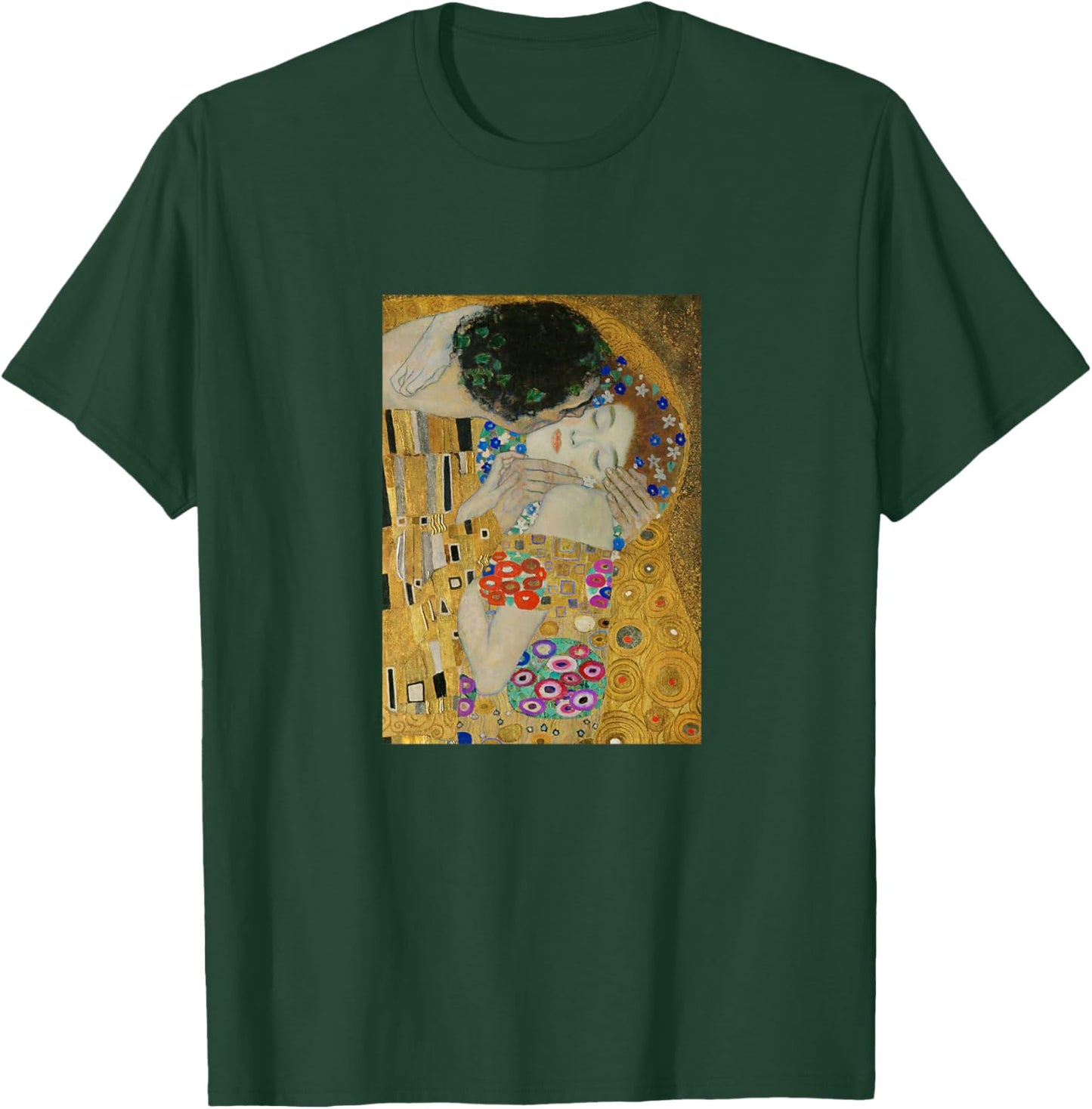 Gustav Klimt The Kiss Romantic Lovers Peinture Couple Art Haut de Gamme T-Shirt - T-Shirt | Forest