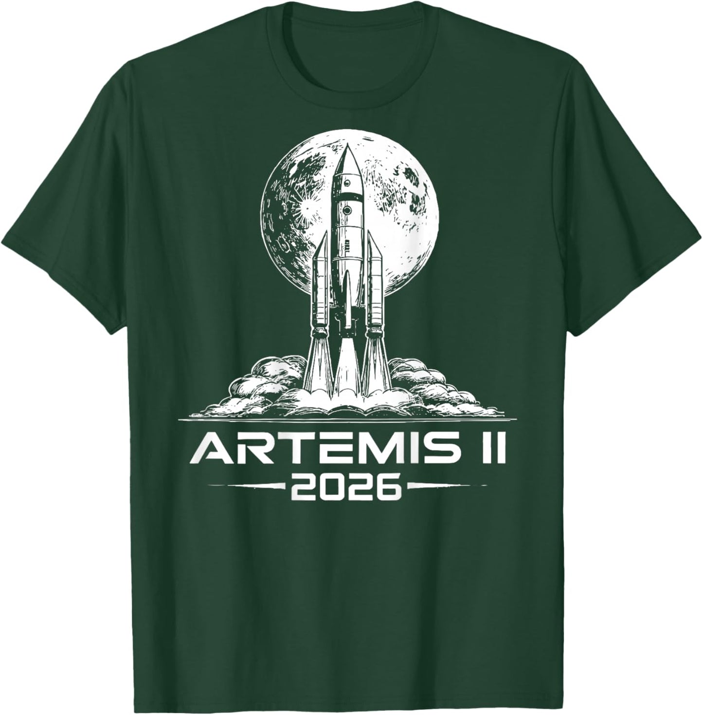 (On Back) Artemis II Back to the Moon 2026 T-Shirt - T-Shirt | Forest