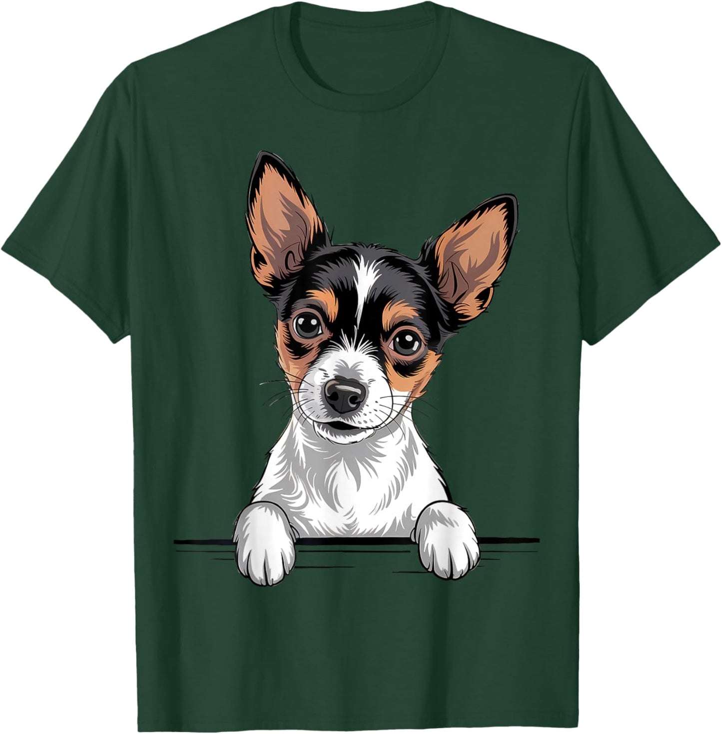 Toy Fox Terrier Funny Peeking TFT Pocket Puppy Dog Lover T-Shirt - T-Shirt | Forest