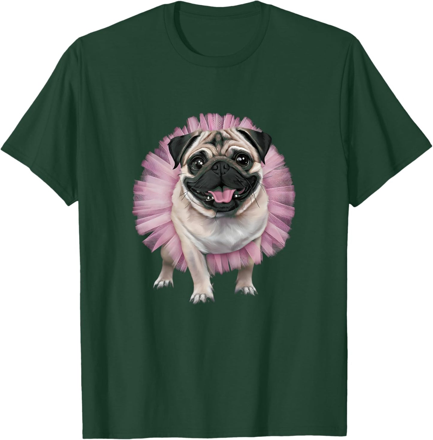 Pug Tutu Ballerina Ballet Pug Lover T-Shirt - T-Shirt | Forest