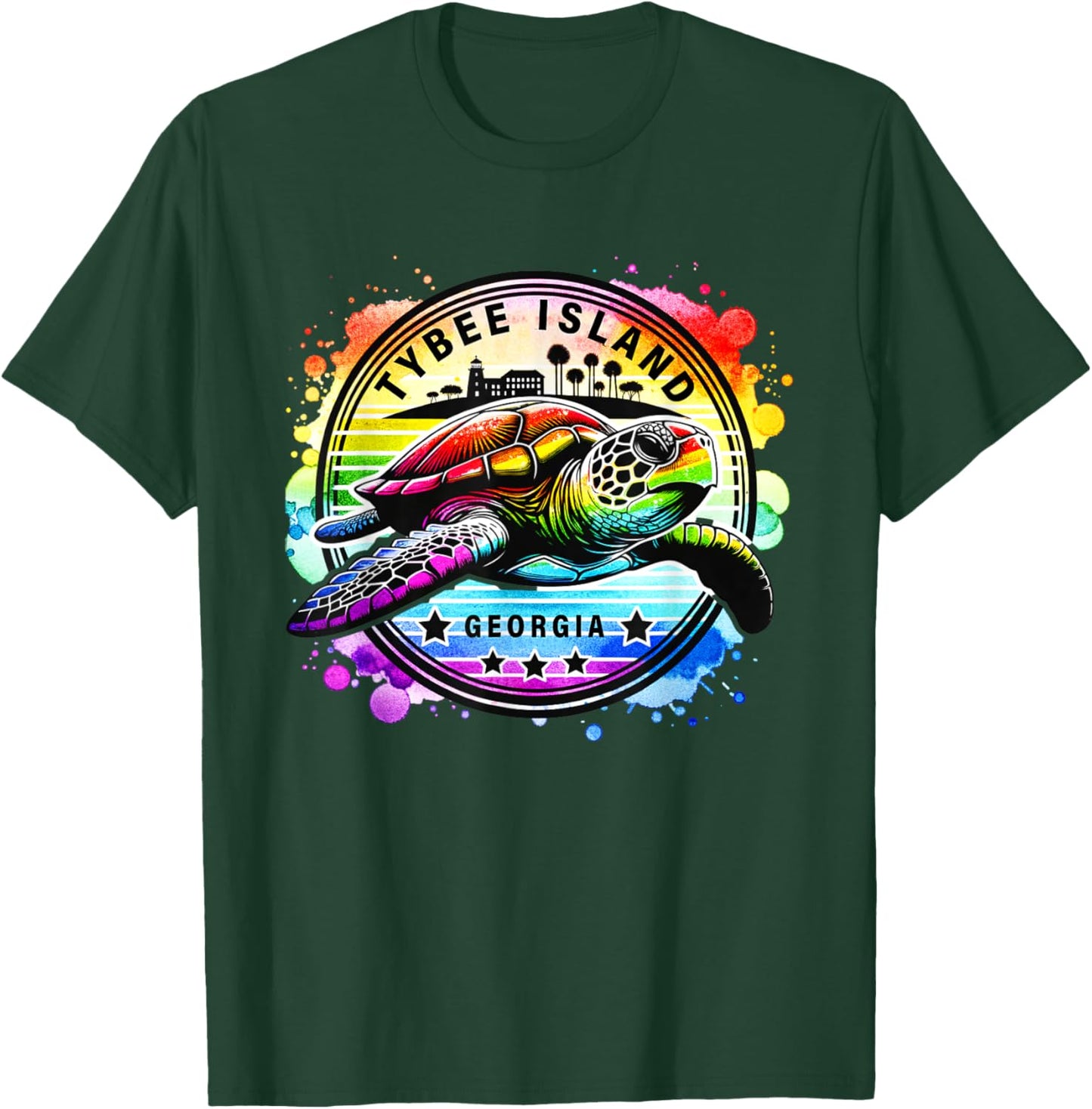 Tybee Island Georgia Sea Turtle GA T-Shirt - T-Shirt | Forest