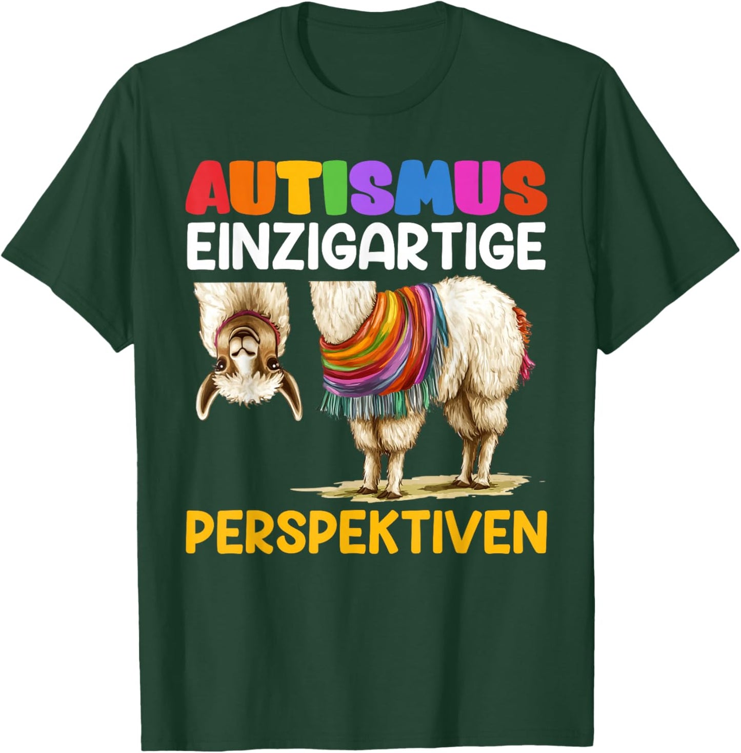 Autisten AUTISMUS EINZIGARTIGE PERSPEKTIEVEN Alpaka T-Shirt - T-Shirt | Forest
