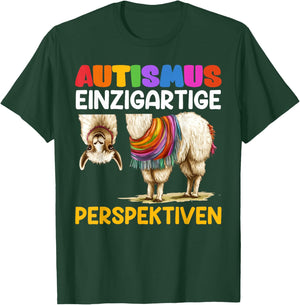 Autisten AUTISMUS EINZIGARTIGE PERSPEKTIEVEN Alpaka T-Shirt - T-Shirt | Forest