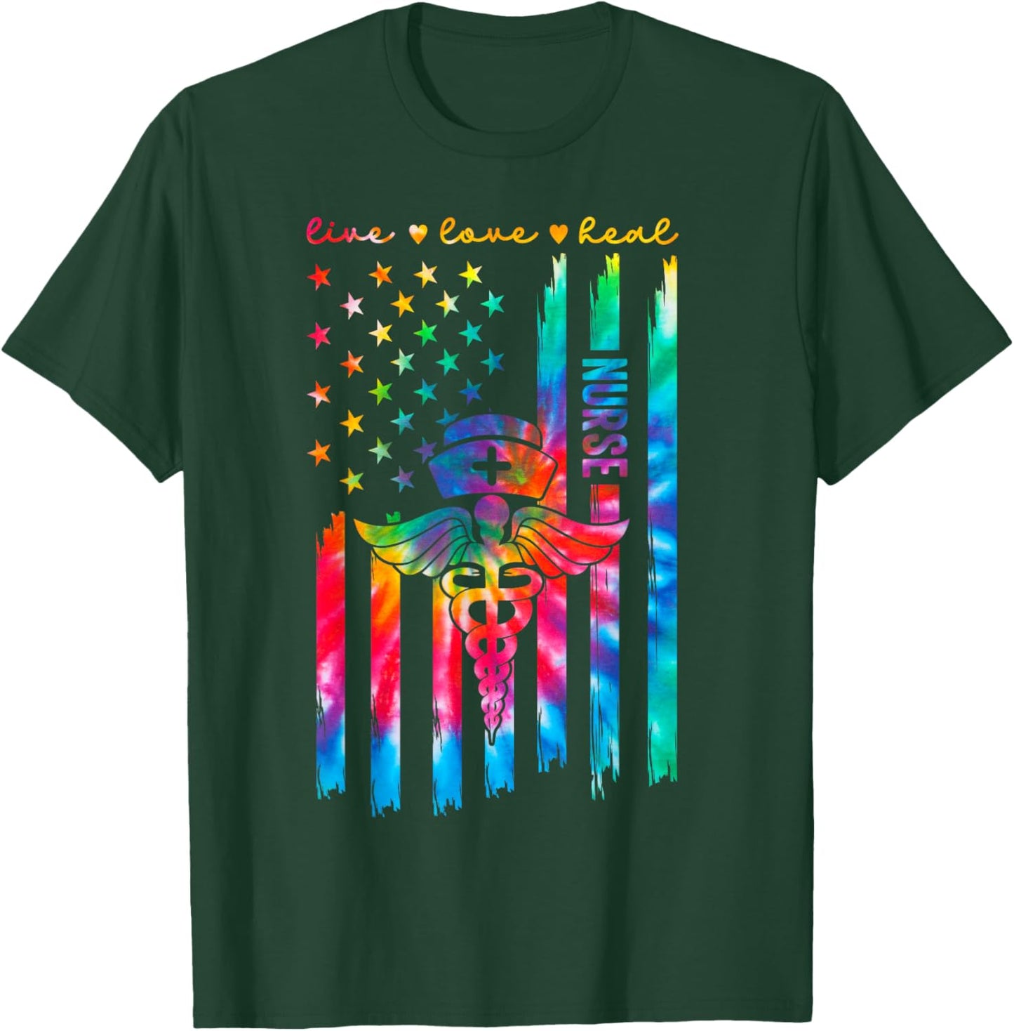 Nurse's Day Happy Nurse Week 2025 Appreciation Nurse Tie Dye T-Shirt - T-Shirt | Forest