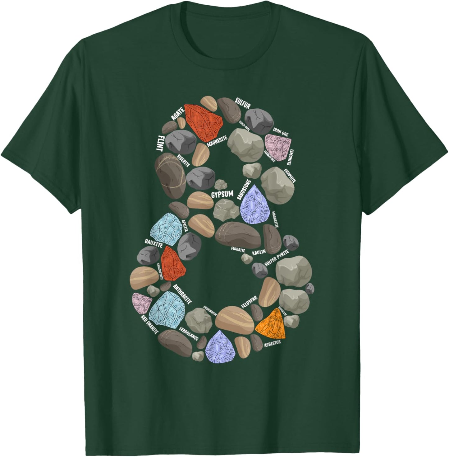 Geology Rocks 8 Years Old 8th Birthday Rock Collecting T-Shirt - T-Shirt | Forest