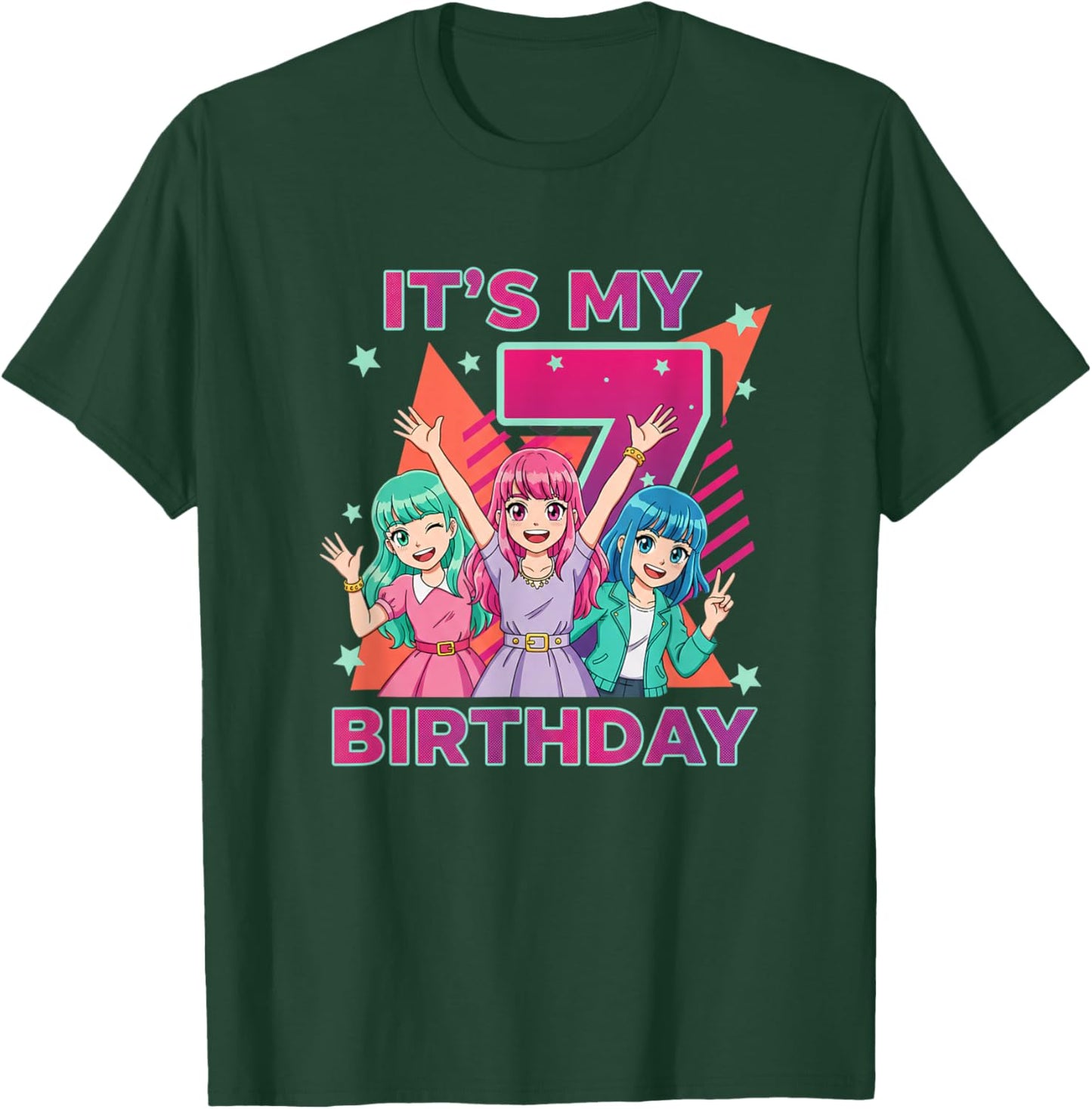 It's My 7 Birthday K Pop Girls Anime 7TH Birthday T-Shirt - T-Shirt | Forest