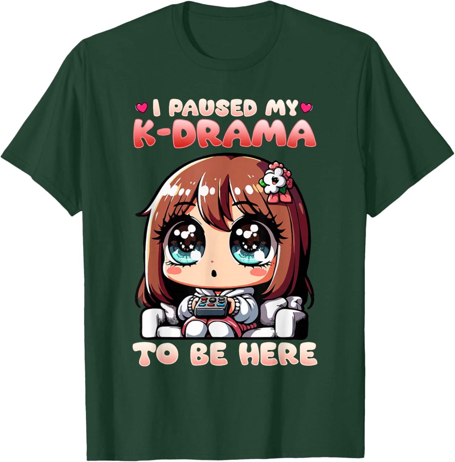 I Paused My K-Drama To Be Here I Finger Heart I Korean Music T-Shirt - T-Shirt | Forest