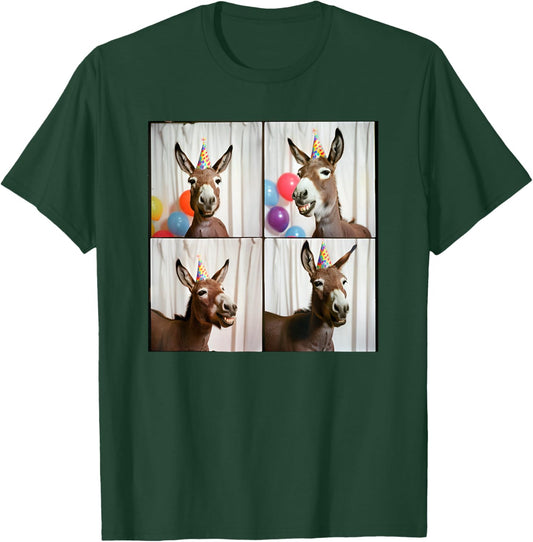 Laughing Donkey Face Farmyard Animal Happy Donkey Birthday T-Shirt - T-Shirt | Forest