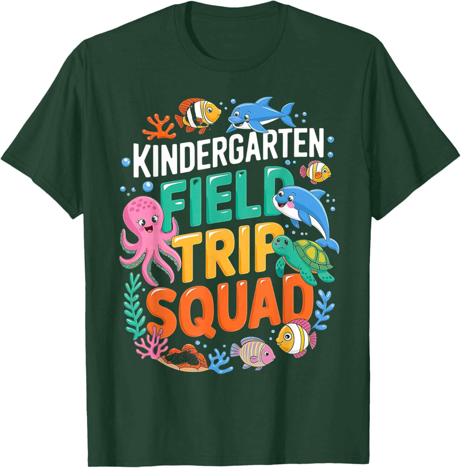 Sea Life Aquarium Underwater Field Trip Squad Kindergarten T-Shirt - T-Shirt | Forest