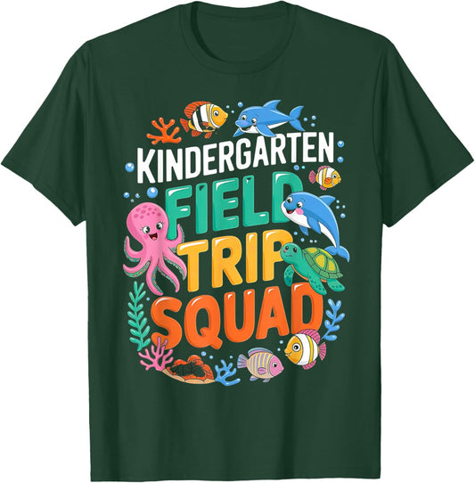 Sea Life Aquarium Underwater Field Trip Squad Kindergarten T-Shirt - T-Shirt | Forest