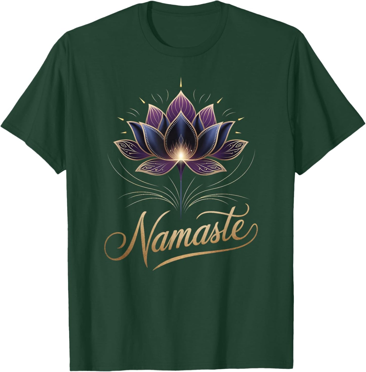 Namaste Lotus Flower Spiritual Yoga Lover Meditation Zen T-Shirt - T-Shirt | Forest