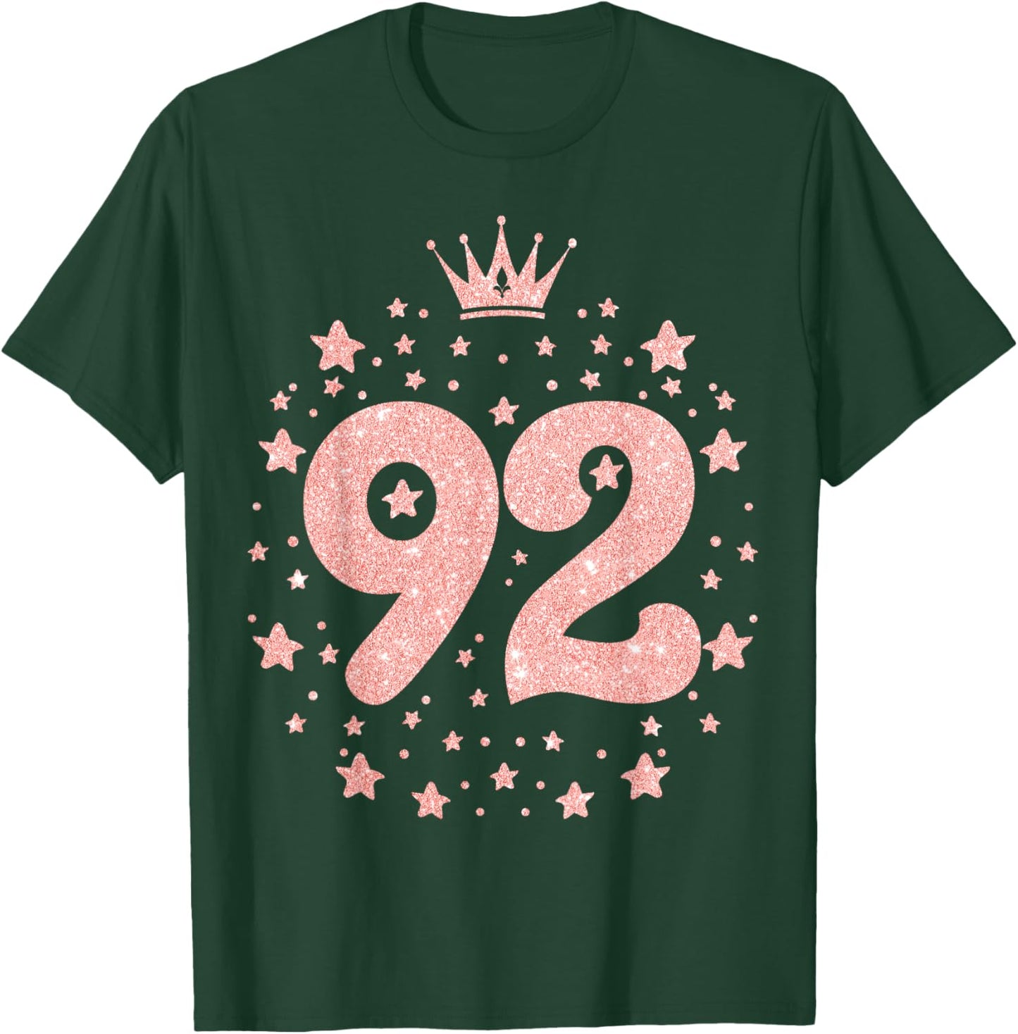 92 Pink Crown 92 Years Old Happy 92nd Birthday Girl Women T-Shirt - T-Shirt | Forest