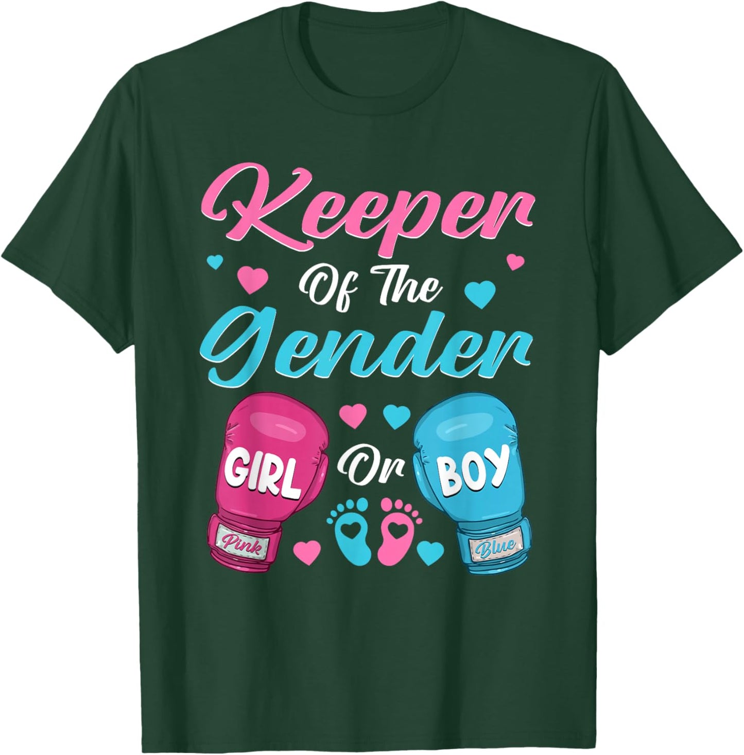 Keeper Of Gender Boxing Gender Reveal Family Party T-Shirt - T-Shirt | Forest
