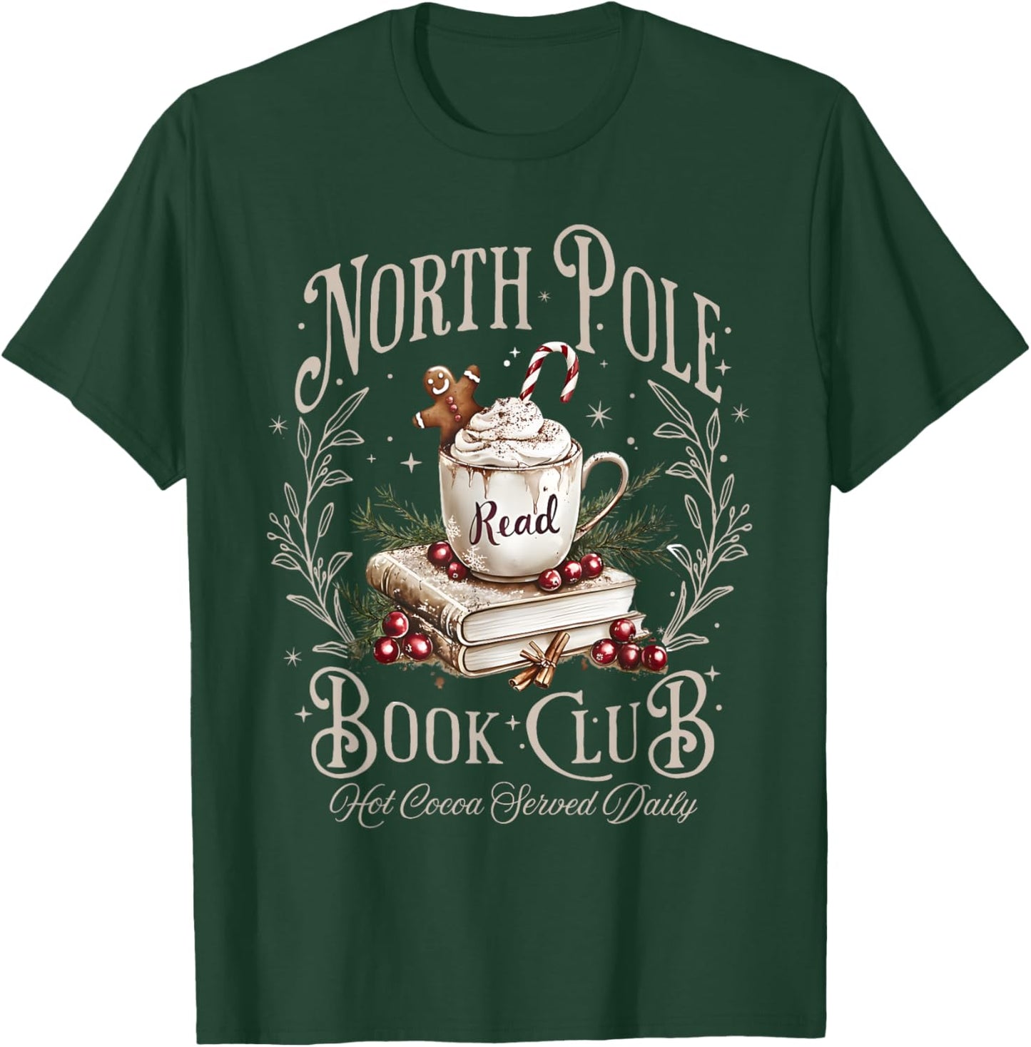All Booked for Christmas Coquette Xmas Book Club Book Lovers T-Shirt - T-Shirt | Forest
