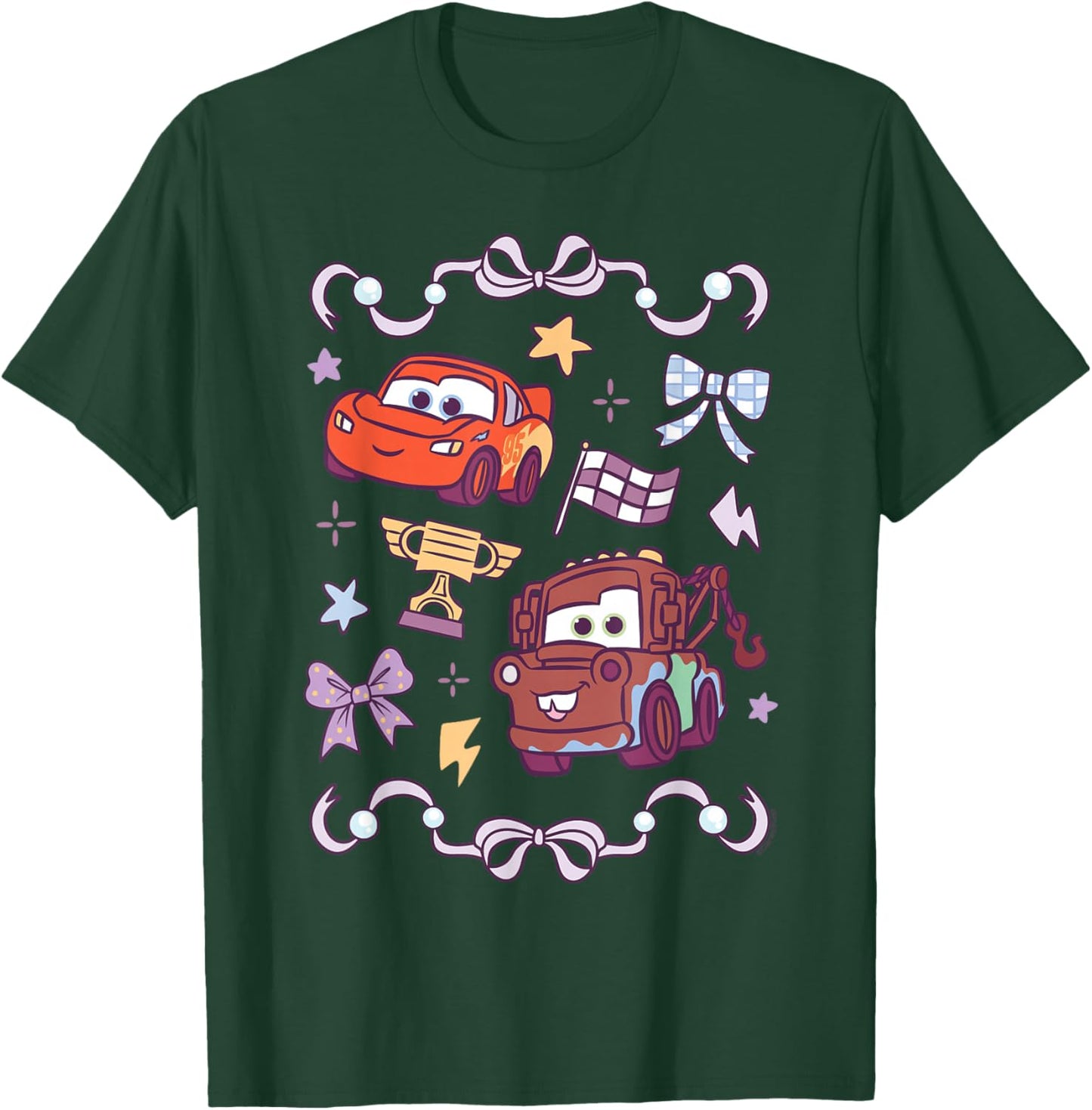 Disney and Pixar's Cars Lightning Mater Cute Chibi Coquette T-Shirt - T-Shirt | Forest