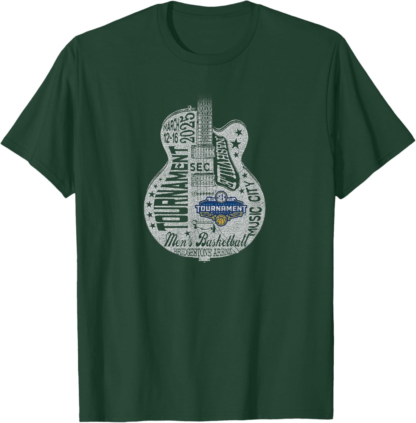 SEC Men's Basketball Tournament 2025 Vintage T-Shirt - T-Shirt | Forest