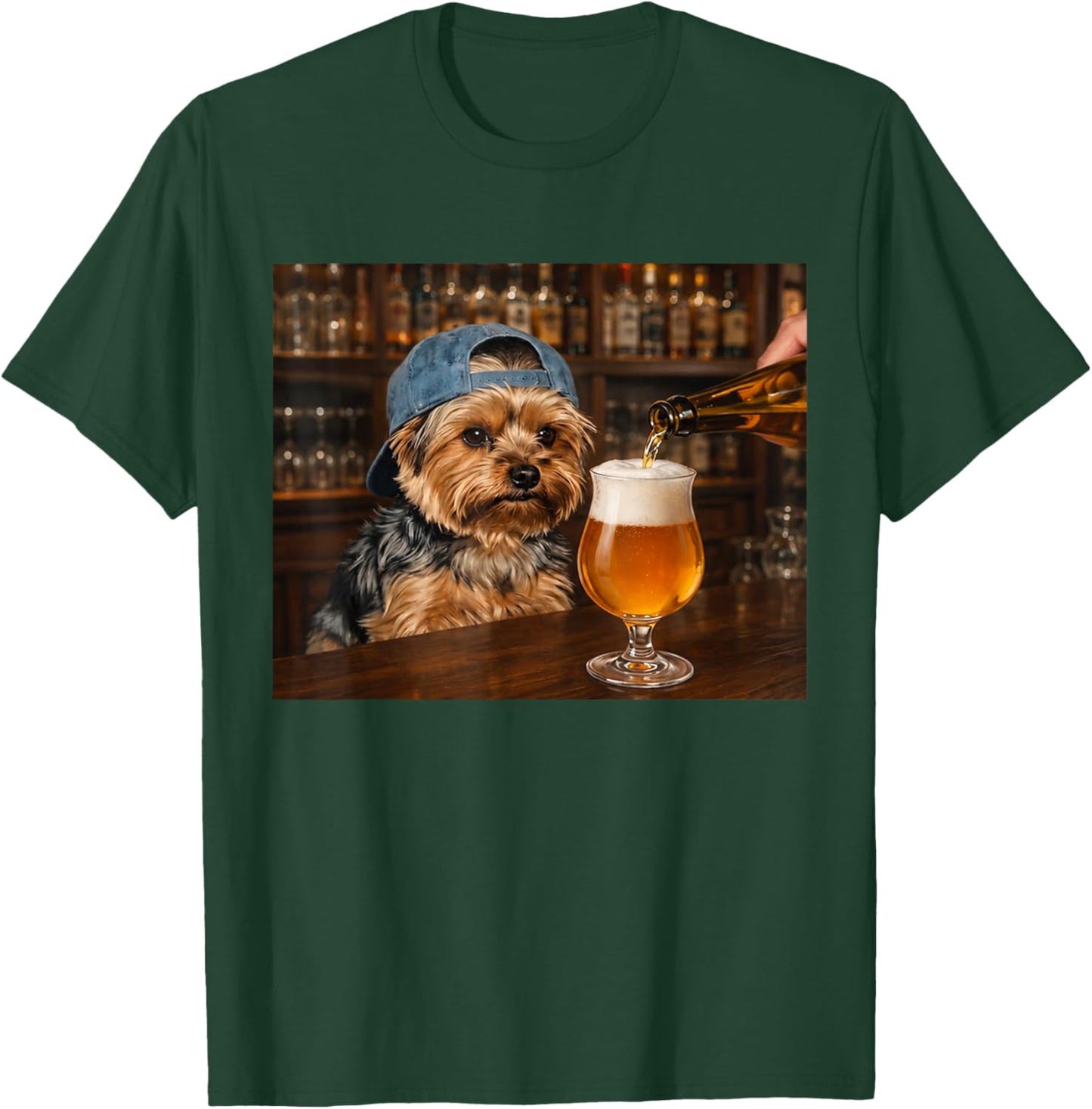 Yorkie Drinking Beer Funny Dog Meme T-Shirt - T-Shirt | Forest