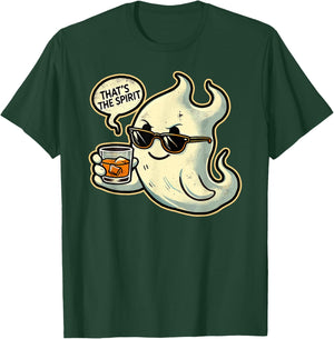 Cool Ghost Whiskey Pun Men Women Funny Halloween T-Shirt - T-Shirt | Forest