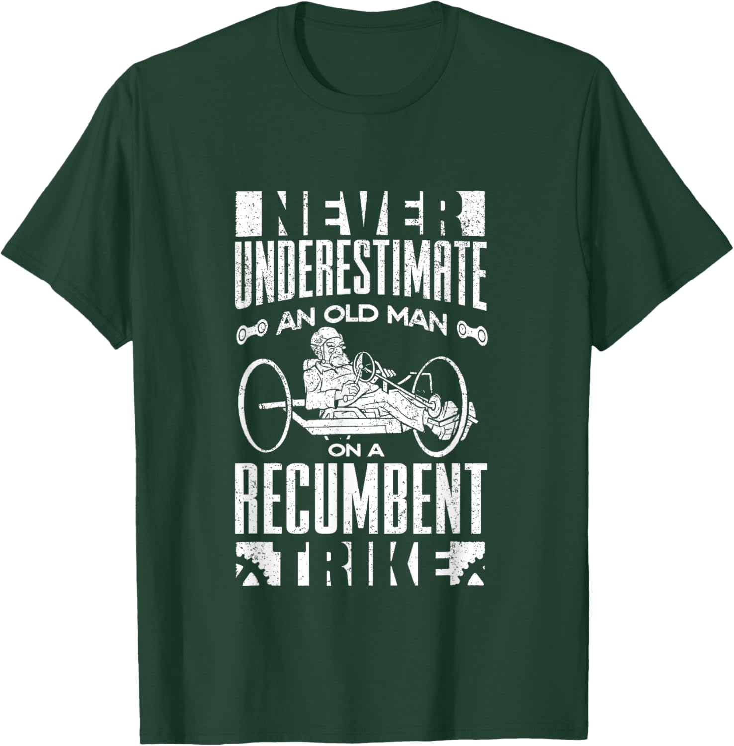 Triker Cyclist - Recumbent Trike Bike Designs -Adults Cycling Black Small Short Sleeve Modern Recumbent Trike Design T-Shirt - T-Shirt | Forest