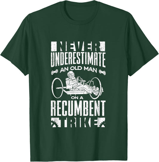Triker Cyclist - Recumbent Trike Bike Designs -Adults Cycling Black Small Short Sleeve Modern Recumbent Trike Design T-Shirt - T-Shirt | Forest