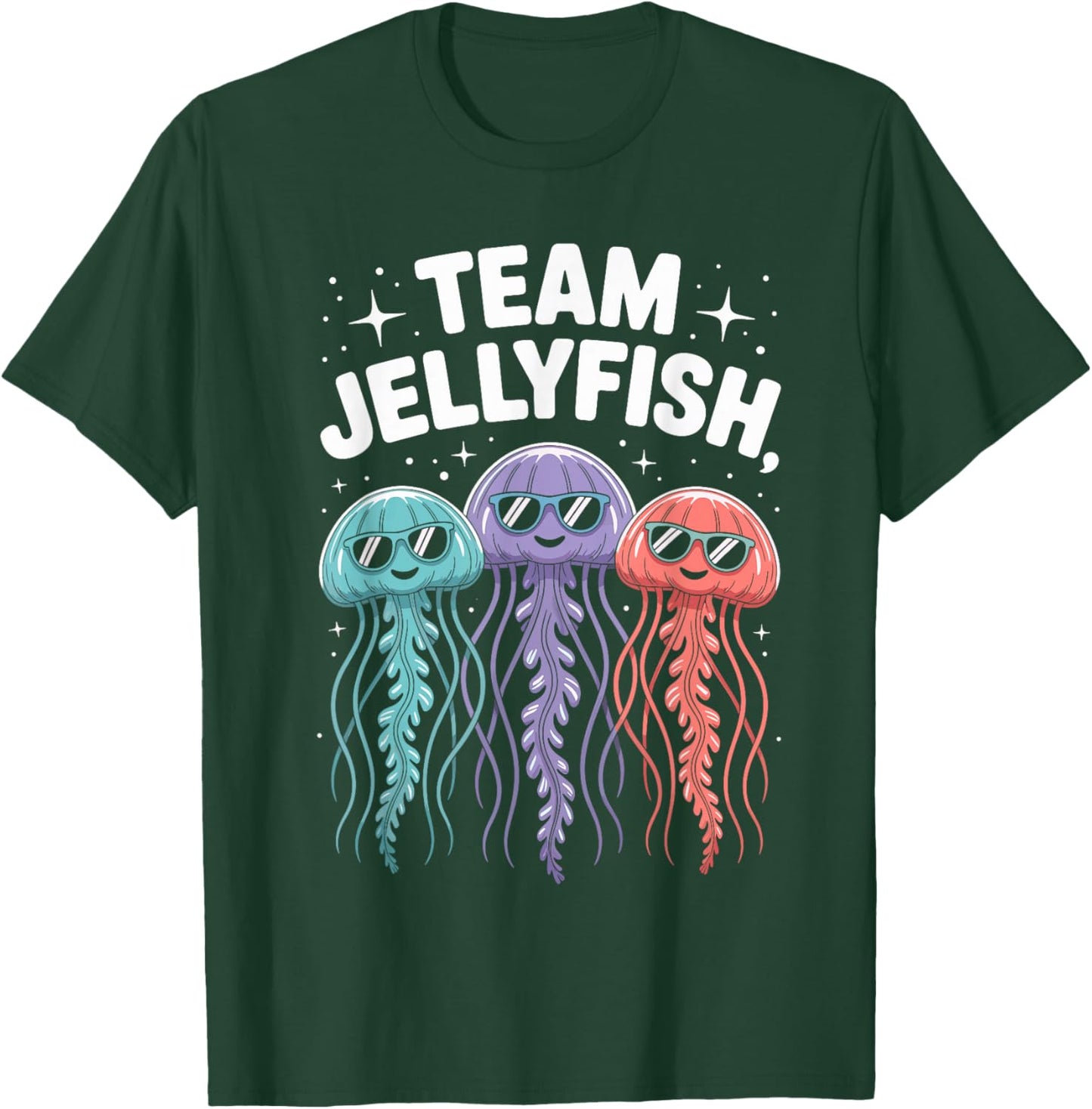 Jellyfish Team Funny Cartoon Ocean Birthday Party Style T-Shirt - T-Shirt | Forest