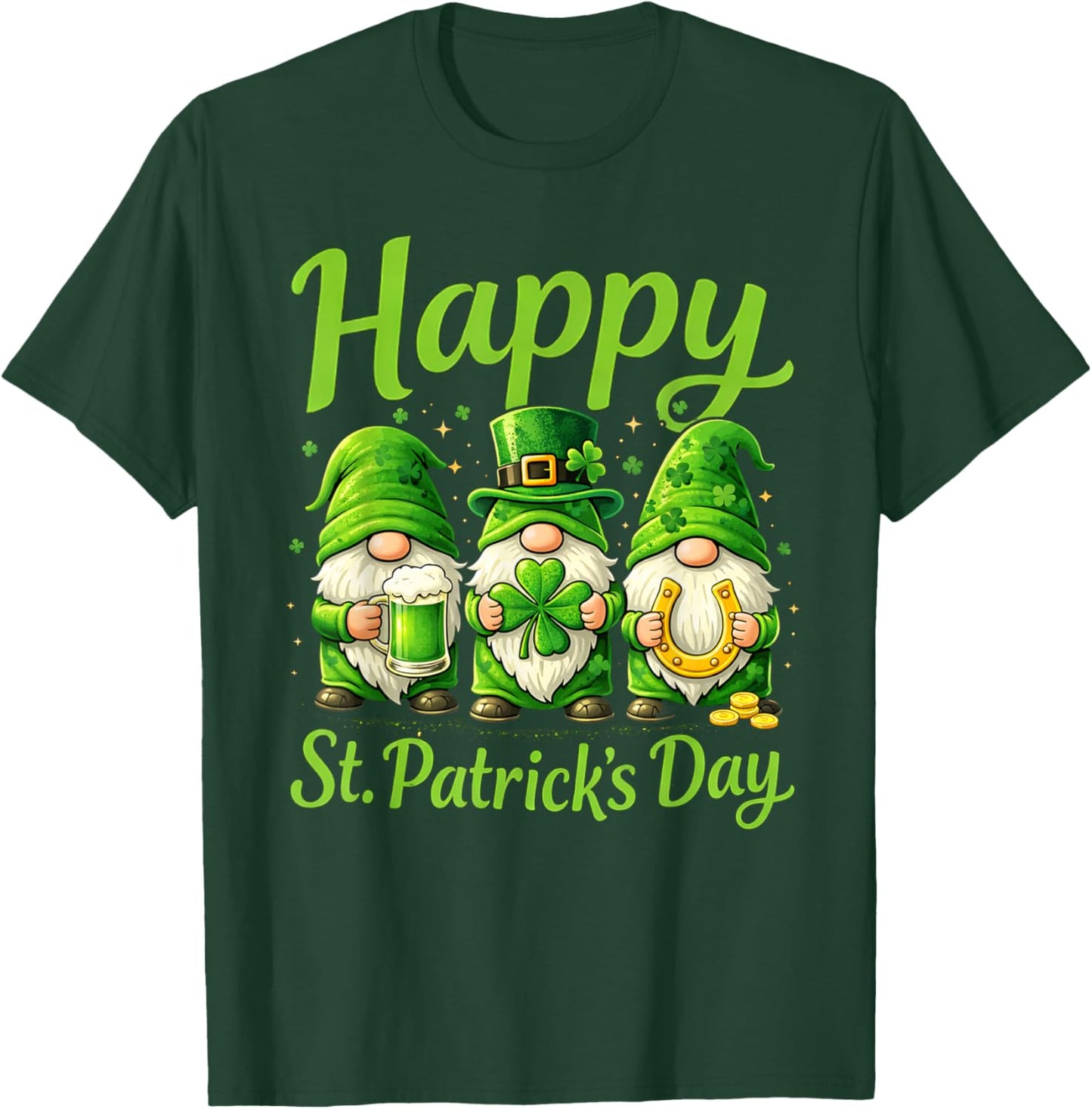Gnomes Happy Saint Patrick Day Celebration St Patrick Day T-Shirt - T-Shirt | Forest