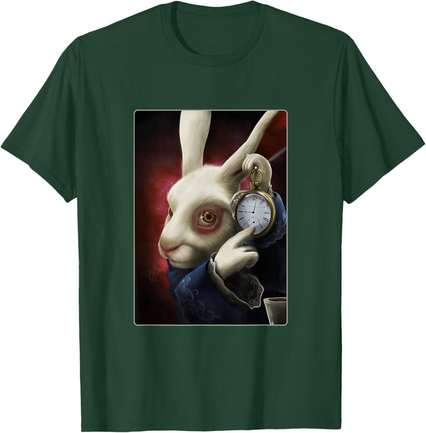 White Rabbit Pointing at a Clock Meme T-Shirt - T-Shirt | Forest